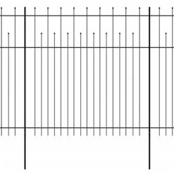 Clôture De Jardin Avec Dessus Pointu Acier 600x200 Cm Noir