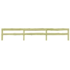 Clôtures De Jardin à 2 Rails 3 Pcs Pin Imprégné 510x90 Cm