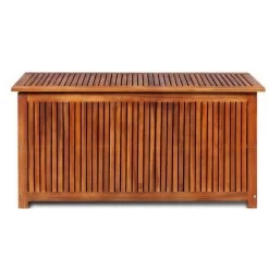 Coffre De Rangement Acacia Massif Foncé Huilé Siori 117 Cm