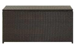 Coffre De Rangement Jardin Résine Tressée Marron Zamen 100 Cm