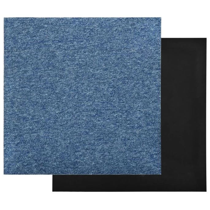 Dalles De Tapis De Sol 20 Pcs 5 M² 50x50 Cm Bleu – Image 4