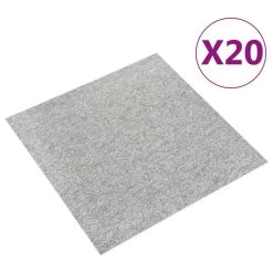 Dalles De Tapis De Sol 20 Pcs 5 M² 50x50 Cm Gris Clair