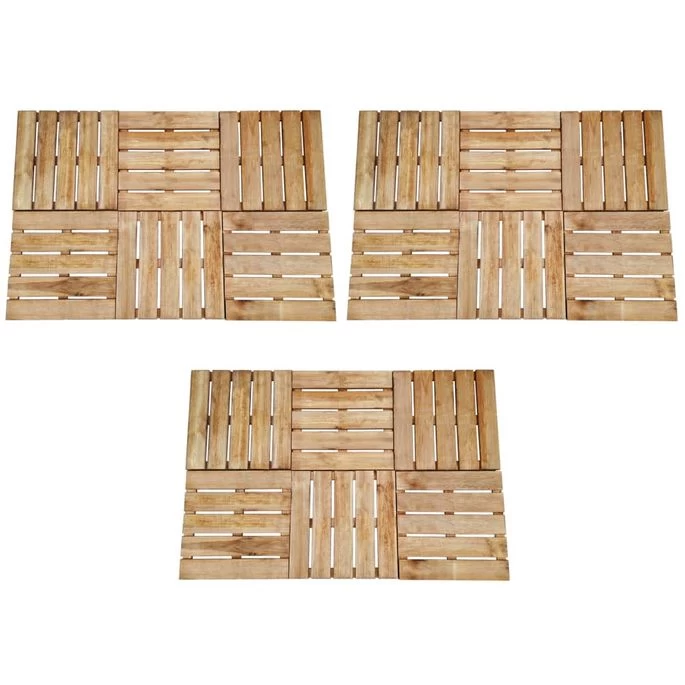 Dalles De Terrasse 18 Pcs 50x50 Cm Bois Marron