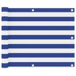 Écran De Balcon Blanc Et Bleu 75x500 Cm Tissu Oxford