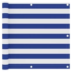 Écran De Balcon Blanc Et Bleu 90x500 Cm Tissu Oxford