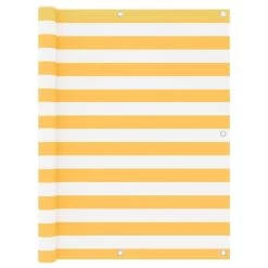 Écran De Balcon Blanc Et Jaune 120x400 Cm Tissu Oxford