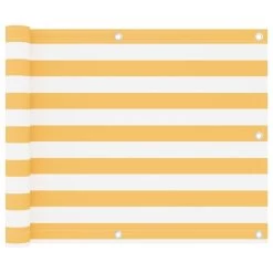 Écran De Balcon Blanc Et Jaune 75x300 Cm Tissu Oxford