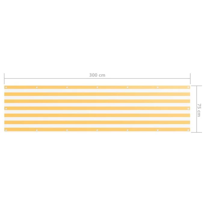 Écran De Balcon Blanc Et Jaune 75x300 Cm Tissu Oxford – Image 5
