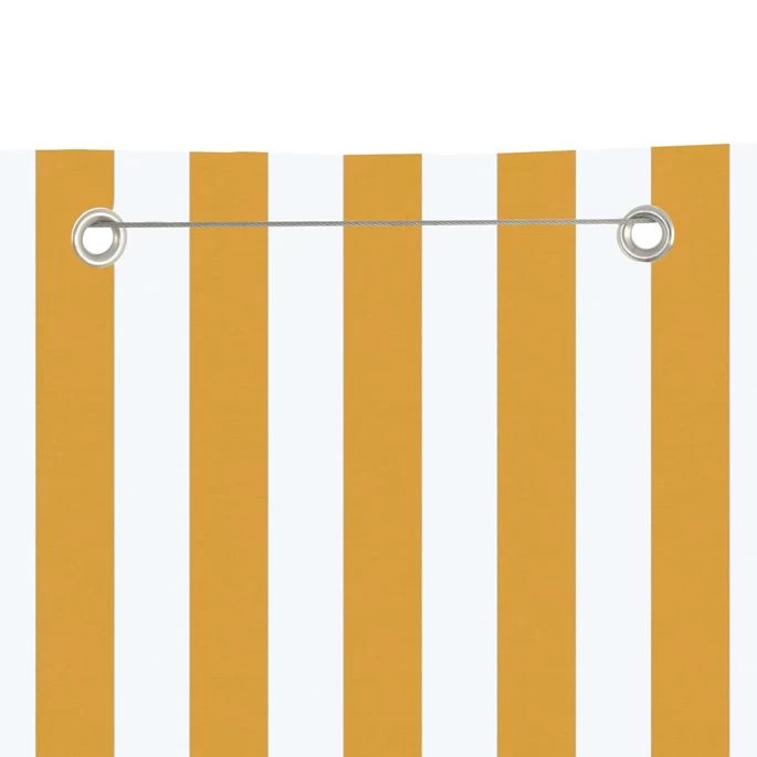 Écran De Balcon Jaune Et Blanc 120x240 Cm Tissu Oxford – Image 3