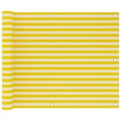 Écran De Balcon Jaune Et Blanc 75x300 Cm PEHD