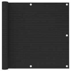 Écran De Balcon Noir 90x600 Cm PEHD