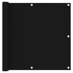 Écran De Balcon Noir 90x600 Cm Tissu Oxford