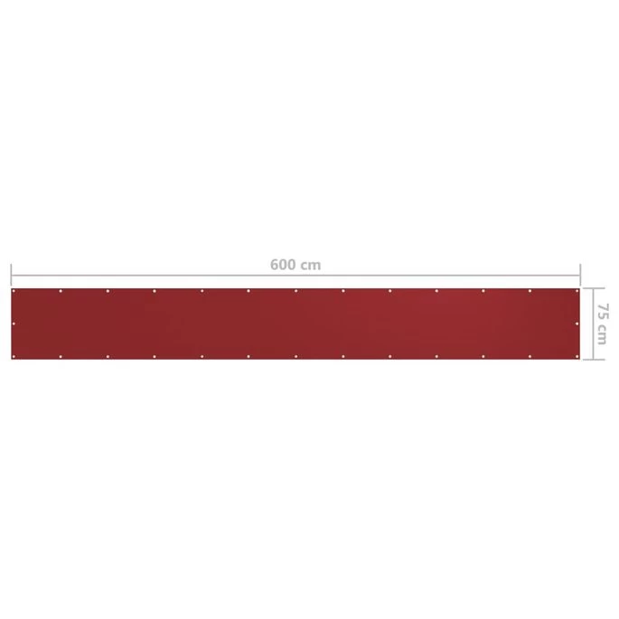 Écran De Balcon Rouge 75x600 Cm Tissu Oxford – Image 5