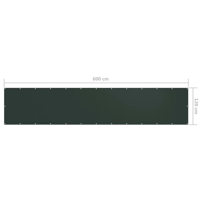 Écran De Balcon Vert Foncé 120x600 Cm Tissu Oxford – Image 5