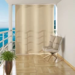 Écran Suspendu De Balcon Crème PEHD 140x230 Cm