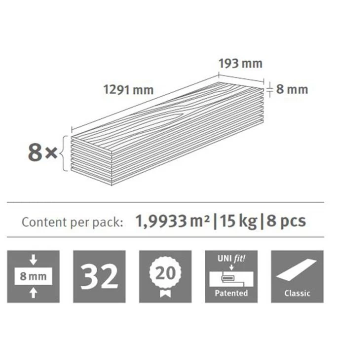 Egger Planches De Plancher Stratifié 71,64m² 8 Mm Toscolano Oak Nature – Image 7