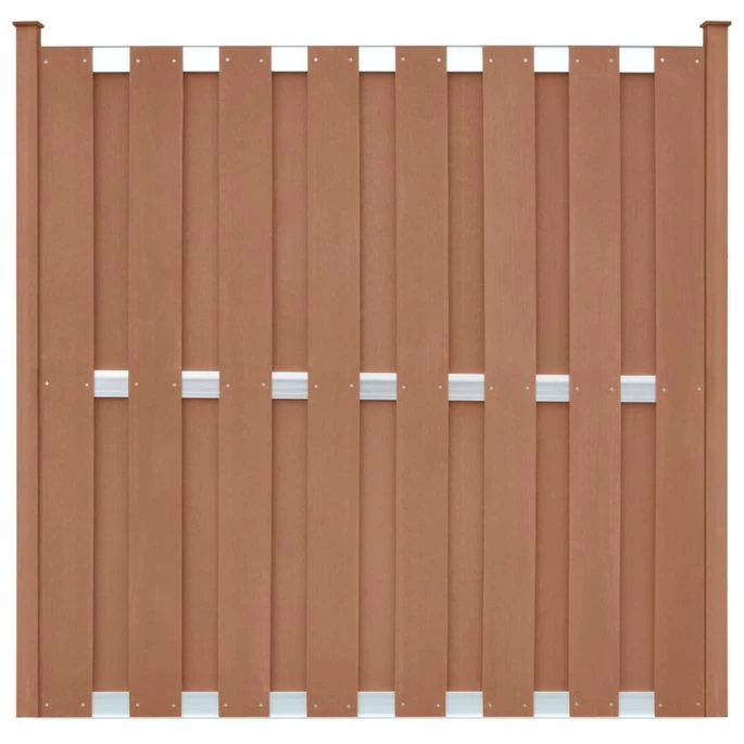 Ensemble De Clôture WPC 4 Carré + 1 Incliné 842 X 185 Cm Marron – Image 3