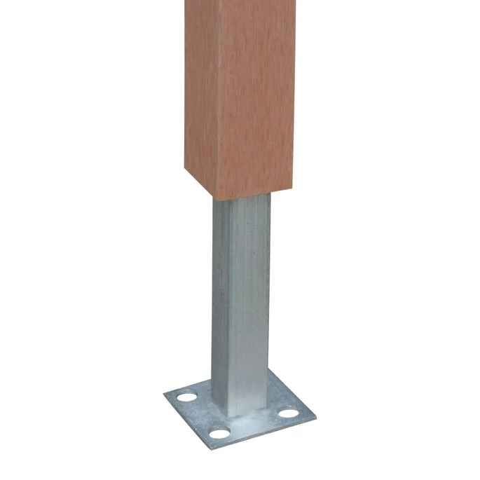 Ensemble De Clôture WPC 4 Carré + 1 Incliné 842 X 185 Cm Marron – Image 9