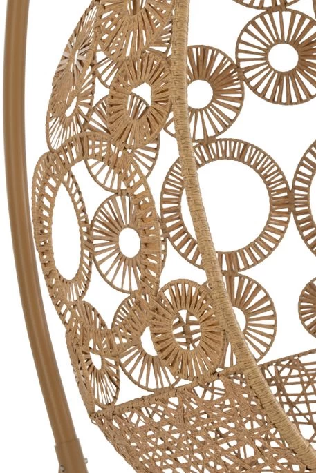 Fauteuil Suspendu Avec Coussins Aluminium Et Roseau Beige Ila – Image 6