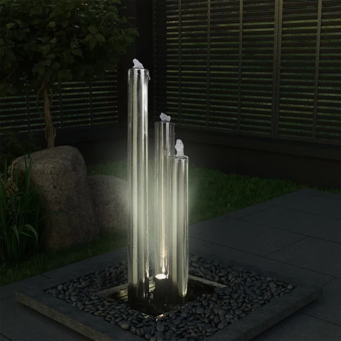 Fontaine De Jardin Argenté 48x34x88 Cm Acier Inoxydable – Image 5