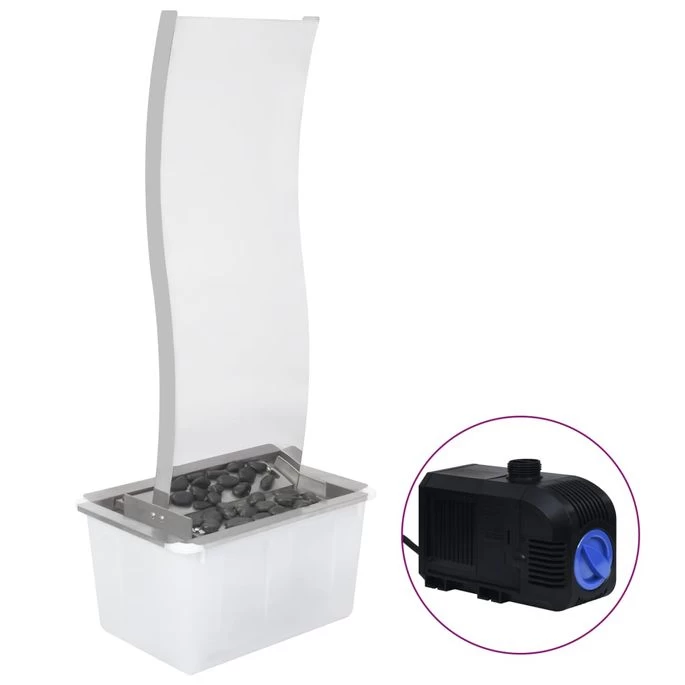 Fontaine De Jardin Avec Pompe Acier Inoxydable 90 Cm Courbé – Image 2