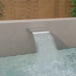 Fontaine De Piscine Argenté 45x9x26 Cm Acier Inoxydable