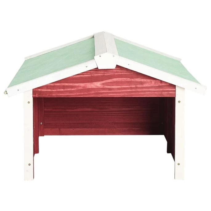 Garage De Tondeuse à Gazon 72x87x50 Cm Rouge Et Blanc Sapin – Image 4