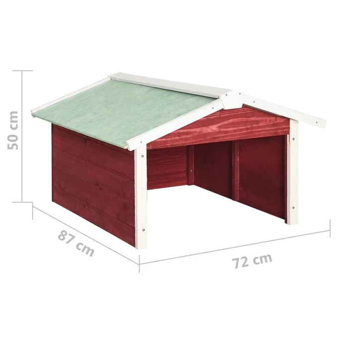 Garage De Tondeuse à Gazon 72x87x50 Cm Rouge Et Blanc Sapin – Image 9