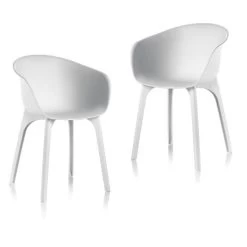 IDEA Lot De 2 Chaises De Jardin Diva Blanc