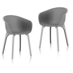 IDEA Lot De 2 Chaises De Jardin Diva Gris