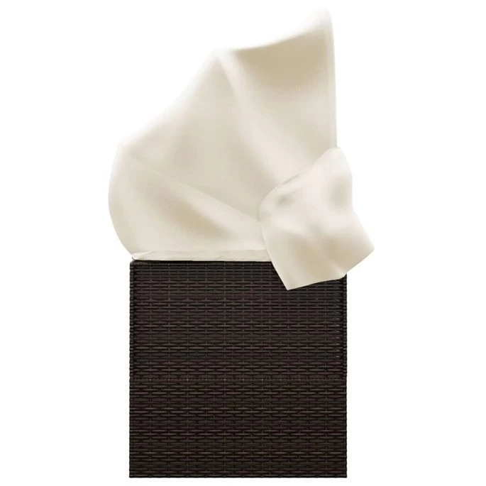 Lit De Salon D'extérieur Toit Et Coussins Marron Résine Tressée – Image 4