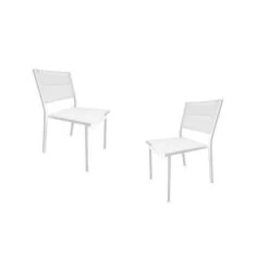 Lot De 2 Chaises De Jardin - Aluminium - 54 X 48 X 84 Cm