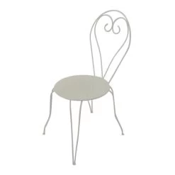 Lot De 4 Chaises De Jardin Romantique Empilable En Fer Forgé - Blanc