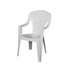 Lot De 4 Fauteuils De Jardin Monobloc Empilable Capri - 56 X 58 X 90 Cm - Blanc
