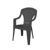 Lot De 4 Fauteuils De Jardin Monobloc Empilable Capri - 56 X 58 X 90 Cm - Gris Anthracite