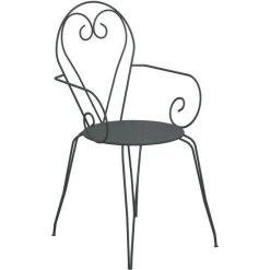 Lot De 4 Fauteuils De Jardin Romantique Empilable En Fer Forgé - Vert