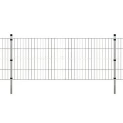 Panneau De Clôture 2D De Jardin + Poteaux 2008x830mm 2m Argenté