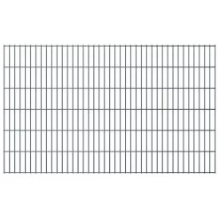 Panneaux De Clôture De Jardin 2D 2,008x1,23 M 50 M Total Gris