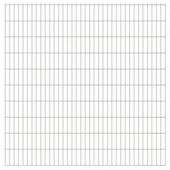 Panneaux De Clôture De Jardin 2D 2,008x2,03m 18 M Total Argenté