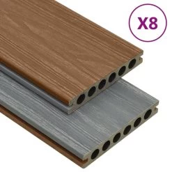 Panneaux De Terrasse Et Accessoires WPC Marron/gris 20 M² 4 M