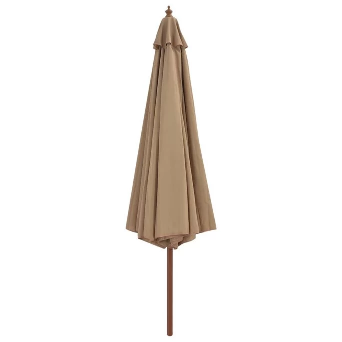 Parasol Avec Mât En Bois 350 Cm Taupe – Image 3