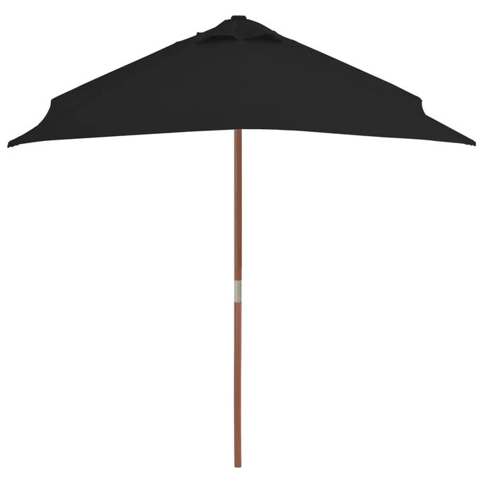 Parasol D'extérieur Avec Mât En Bois Noir 150x200 Cm – Image 4