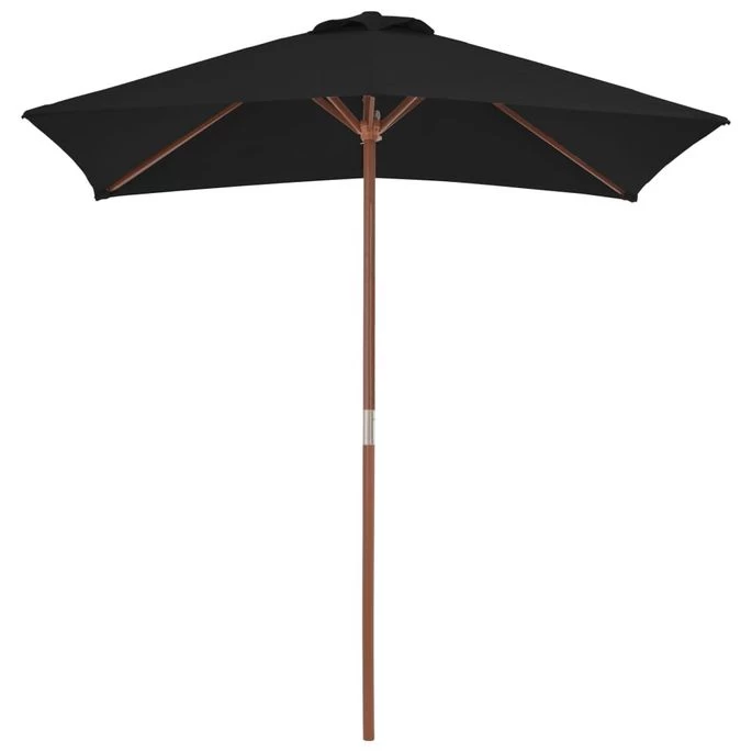 Parasol D'extérieur Avec Mât En Bois Noir 150x200 Cm – Image 5