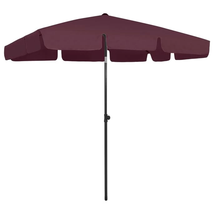 Parasol De Plage Rouge Bordeaux 200x125 Cm