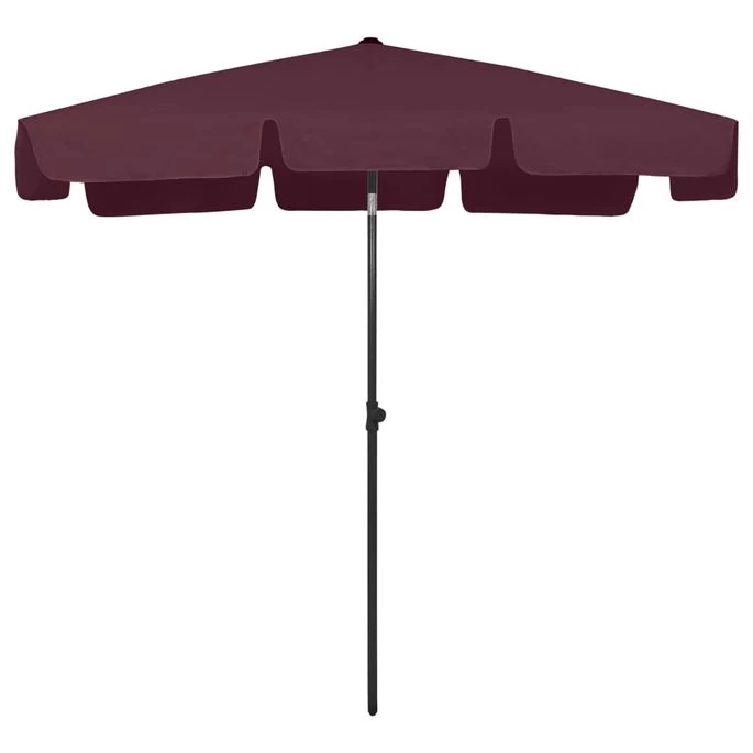 Parasol De Plage Rouge Bordeaux 200x125 Cm – Image 4