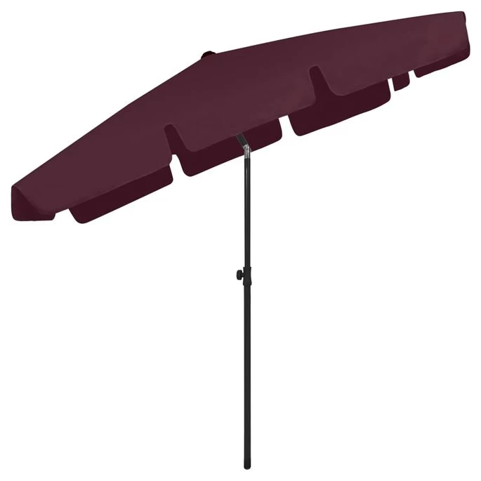 Parasol De Plage Rouge Bordeaux 200x125 Cm – Image 6
