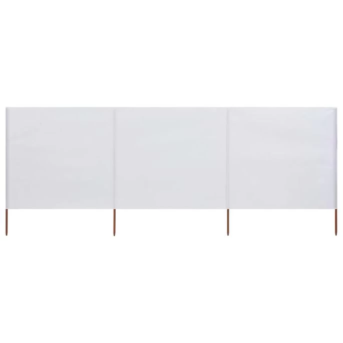 Paravent 3 Panneaux Tissu 400 X 120 Cm Blanc – Image 3