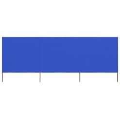 Paravent 3 Panneaux Tissu 400 X 80 Cm Bleu Azuré