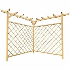 Pergola D'angle 160 X 160 X 197 Cm Bois De Pin Imprégné