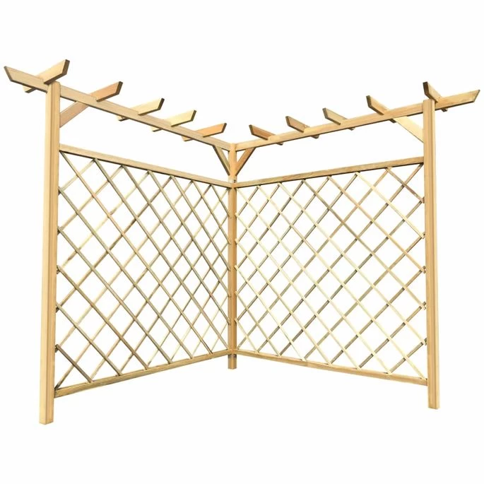 Pergola D'angle 160 X 160 X 197 Cm Bois De Pin Imprégné